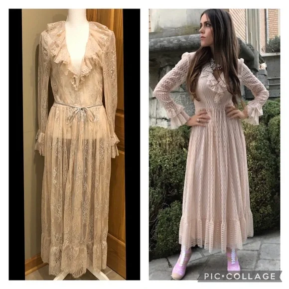 NEW philosophy do Lorenzo serafini sheer lace maxi wrap dress ruffle  lingerie
